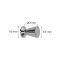 Knott trapez 13 mm matt krom - 2 stk.